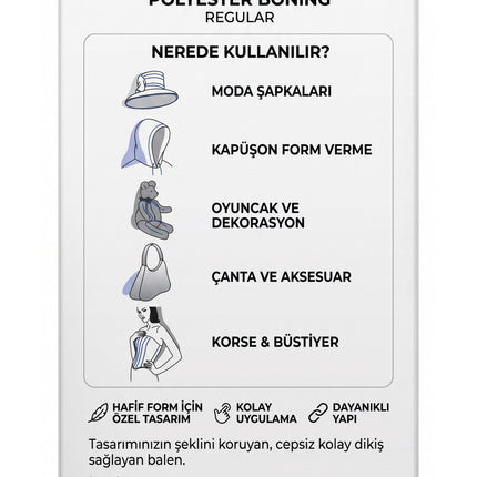 Rigilene Balen 10 mm – 44 Yards (40 Metre) – Gelinlik Korse Elbise Sütyen ve Giysi Süsleme Dikim Baleni