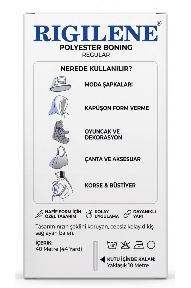 Rigilene Balen 10 mm – 44 Yards (40 Metre) – Gelinlik Korse Elbise Sütyen ve Giysi Süsleme Dikim Baleni