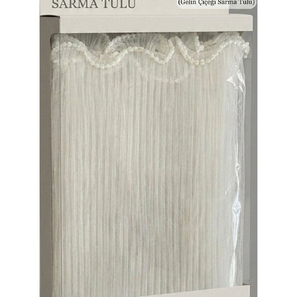 İncili Fırfır Plise Tül Gelin Çiçeği İçin Çiçek Tülü 1 Top 2 Metre Buket Sarma Tülü