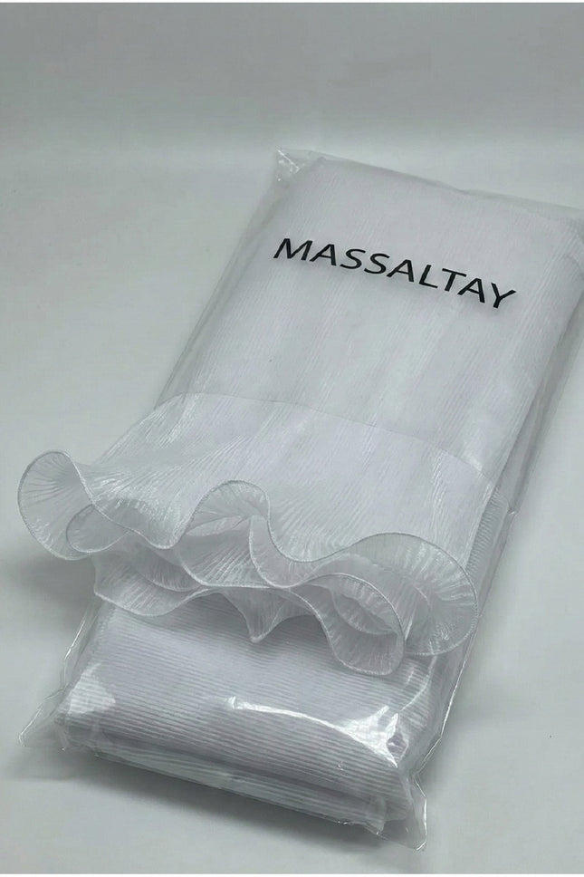 Beyaz Fırfırlı Gelin Çiçeği Sarma Tülü 60 cm – Buket Süsleme ve Organizasyon Tülü