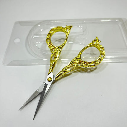 Nişan ve Söz Törenlerine Özel Gold Desenli Makas