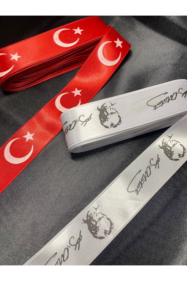 Ayyıldızlı + Atatürk Temalı Kurdele – 2 Adet | Bayram & Tören İçin