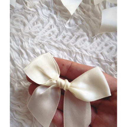 10adet - Saten Fiyonk - Krem – Kurdele