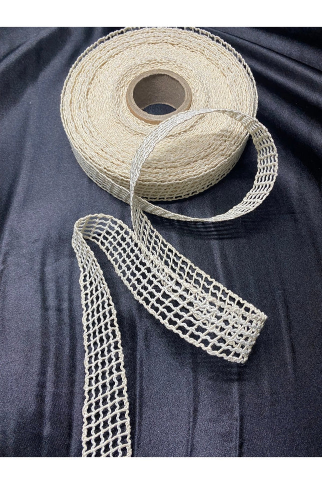 Krem File Kurdele 5 Metre – Dekoratif Süsleme Şerit, Hobi Craft Aksesuar, Paketleme Şeridi