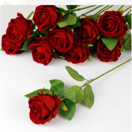 1 Piece Artificial Velvet Rose – Realistic Decorative Velvet Rose
